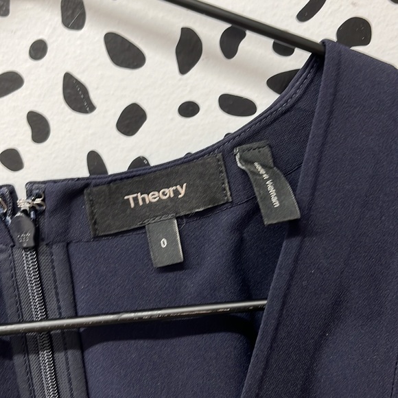 Theory Navy Blue Fit & Flare Dress - Picture 4 of 6